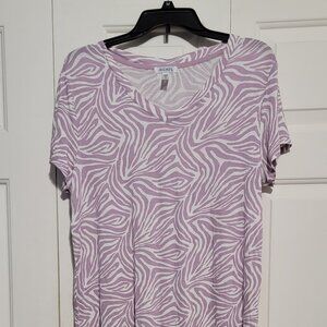 Jockey Cooling Comfort Short Sleeve Sleepshirt, Medium, Lilac Striations